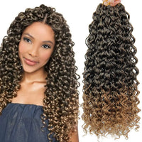 18inches Synthetic Deep Wave Twist Crochet hair Bohemian Crochet Braids Ombre Color Deep Wave Braiding Hair Extensions