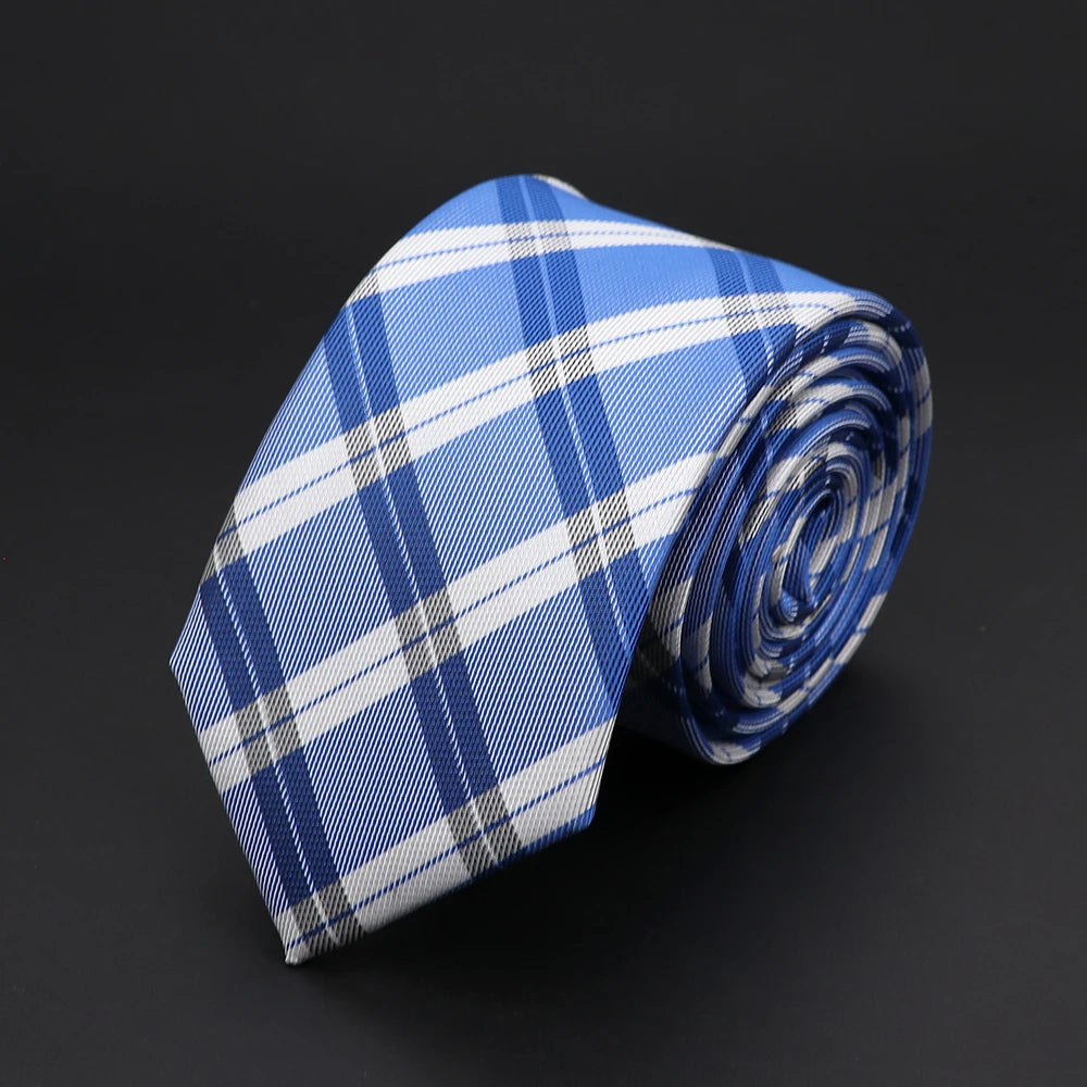 30 Styles Men's Jacquard Striped Solid Color Necktie 6cm Slim Narrow Suit Shirt Accessory Daily Wear Cravat Wedding Party Gift