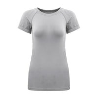 New Women Workout Shirts Yoga Tops Activewear Round-Neck T-Shirts Running Fitness Sports Short Sleeve Tees Loose Top Tshirt