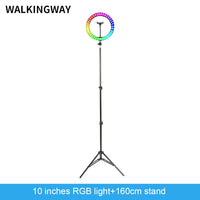 10" LED ring light 26cm Photography Lighting Dimmable Selfie RGB lamp with tripod for makeup Youtube Tiktok phone camera video