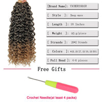 18inches Synthetic Deep Wave Twist Crochet hair Bohemian Crochet Braids Ombre Color Deep Wave Braiding Hair Extensions