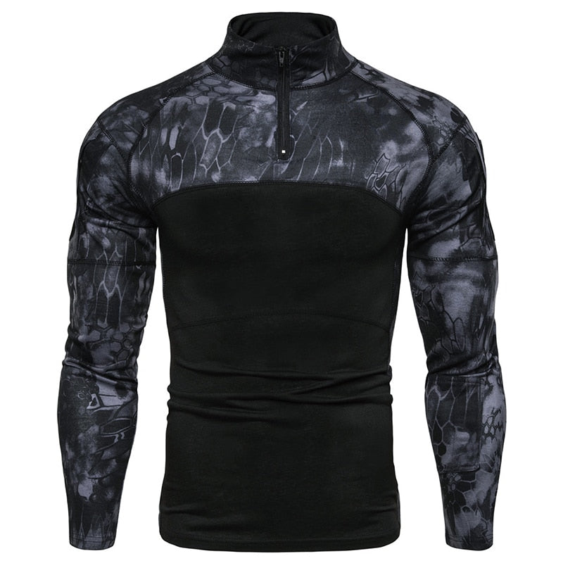 New mens Camouflage Tactical Military Clothing Combat Shirt Assault long sleeve Tight T shirt Army Costume