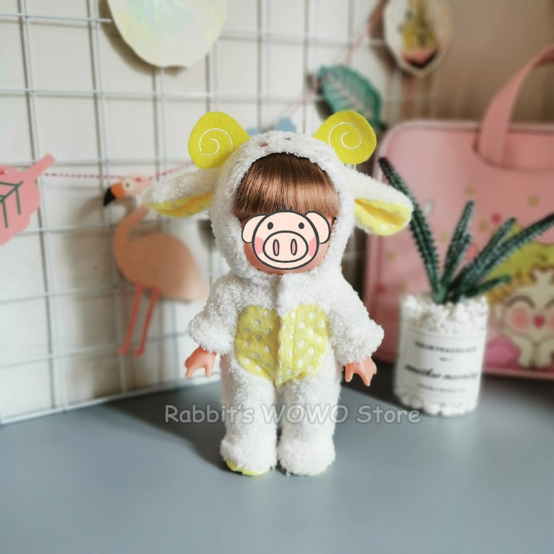 Doll Clothes Fit 25cm Baby Doll Accessories 1/6 BJD Doll New Born Doll Outfits Cute Dress Headwear Suit Girls Gifts