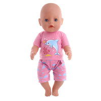 2 Pcs/Set Cute Pajamas Doll Accessories Clothes Dress For 18 Inch Girl Doll & 43 cm New Born Baby Doll,Our Generation,gifts