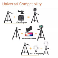 NA-3120 Phone Tripod Stand 40inch Universal Photography for Gopro iPhone Samsung Xiaomi Huawei Phone Aluminum Travel Tripode Par