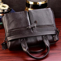 Business Laptop Bag Men Genuine Leather Handbags Male Leather Travel Briefcases Men High Quality Cowhide Leather Messenger Bags