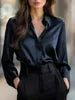 Women Autumn Solid-Color Fashionable Elegant Long-Sleeve Button-Down Shirt