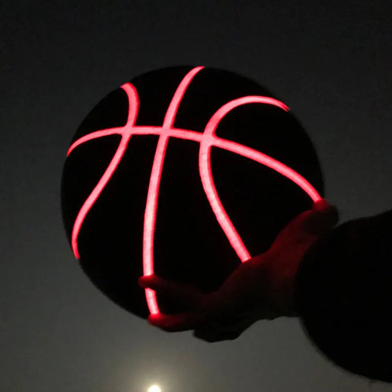 Glow In The Dark Basketball Light Up Indoor Outdoor Size 7 LED Basketball PU Leather for Night Play Gift