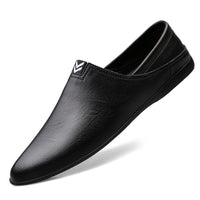Men's Peas Shoes Comfortable Genuine Leather Men Casual Shoes Breathable Loafers Slip-on Footwear Walking Driving Shoes fg6