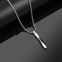 2023 Fashion New Black Rectangle Pendant Necklace Men collar Trendy Simple Stainless Steel Chain Men Necklace Jewelry Gift