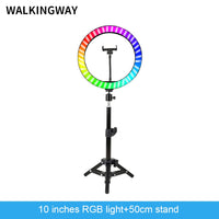 10" LED ring light 26cm Photography Lighting Dimmable Selfie RGB lamp with tripod for makeup Youtube Tiktok phone camera video