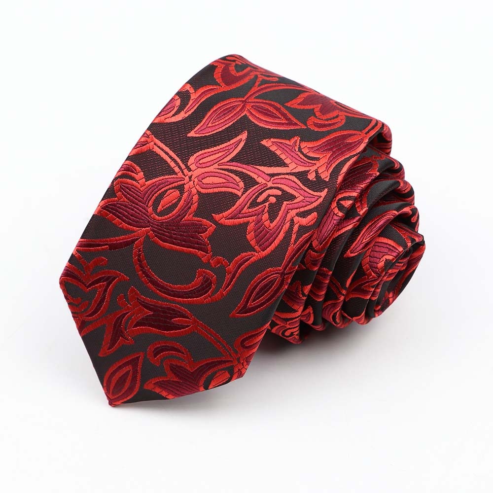 Fashion 6cm Narrow Polyester Necktie For Men Business Meeting Formal Jacquard Striped Plaid Skinny Tie Daily Wear Cravat Gift