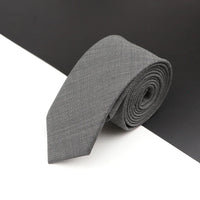 High Quality Classical Color Black Grey Skinny 100% Wool Tie Men Necktie For Business Meeting Fashion Shirt Dress Accessories