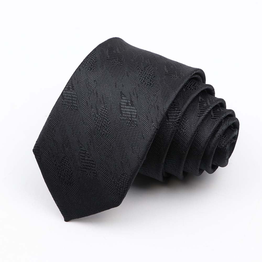 Fashion 6cm Narrow Polyester Necktie For Men Business Meeting Formal Jacquard Striped Plaid Skinny Tie Daily Wear Cravat Gift