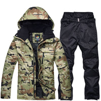 New Mens Camouflage Ski Suit Waterproof Breathable Snowboard Jacket Winter Snow Pants Suits Male Skiing and Snowboarding Sets