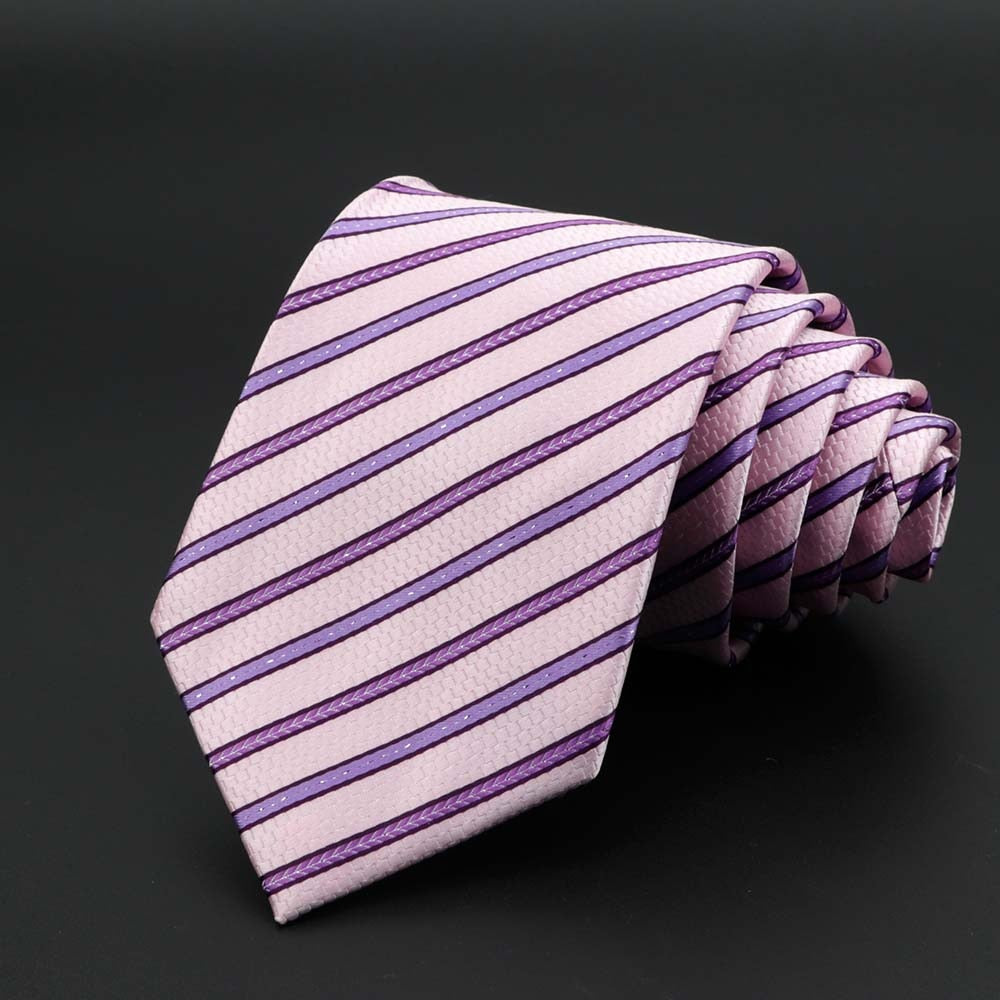 New Men&#39;s Tie Classic Solid Color Stripe Flower Floral 8cm Jacquard Necktie Accessories Daily Wear Cravat Wedding Party Gift