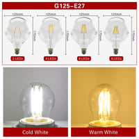 2pcs E27 E14 Retro Edison LED Filament Bulb Lamp AC220V Light Bulb C35 G45 A60 ST64 G80 G95 G125 Glass Bulb Vintage Light