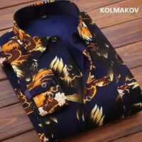 2025 winter Men's fashion smart casual striped long Sleeve Shirts,autumn men thicken Shirt Slim Fit Shirt Male full size M-4XL