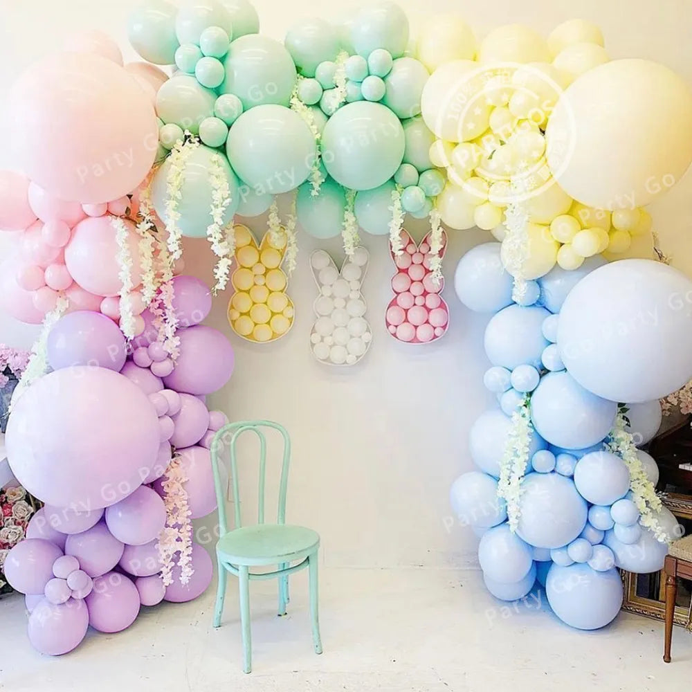 126/182pcs Multicolor Macaron Pastel Balloon Garland Rainbow Latex Balloons Air Globos Birthday Party Wedding Baby Shower Decor