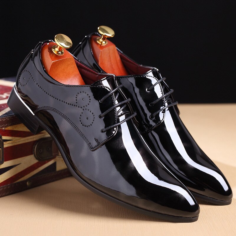 2021 Newly Men's Patent Leather Oxford Shoes  Men Formal Shoes