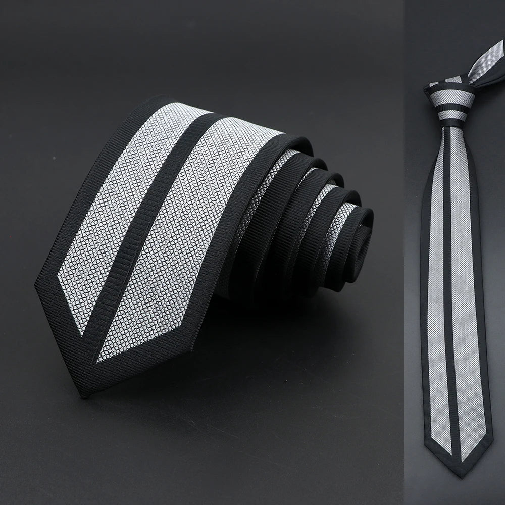 Skinny 6cm Ties For Men Wedding Dress Necktie Floral Paisley Patchwork Black Blue Tie Business Slim Shirt Accessory Gift Cravate