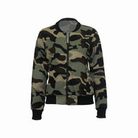 Fashion Women Long Sleeve Jacket Camouflage Coat Zipper Up Bomber Jackets Female Tops Outwear Women Casual Streetwear Jacket