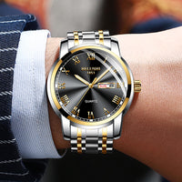 BELUSHI Men Stainless Steel Water Proof Luminous Luxury Sport Quartz Wrist Watch