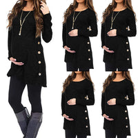 Women's Maternity Pregnanty Long Sleeve Solid Button Tops Pregnancy Women Blouse Maternity Clothes Autumn Winter для беременных