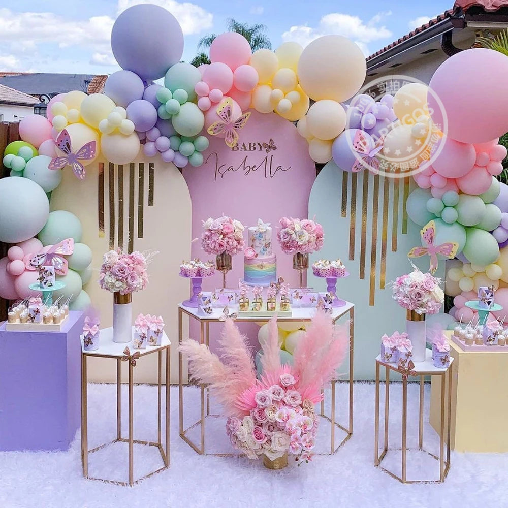 126/182pcs Multicolor Macaron Pastel Balloon Garland Rainbow Latex Balloons Air Globos Birthday Party Wedding Baby Shower Decor