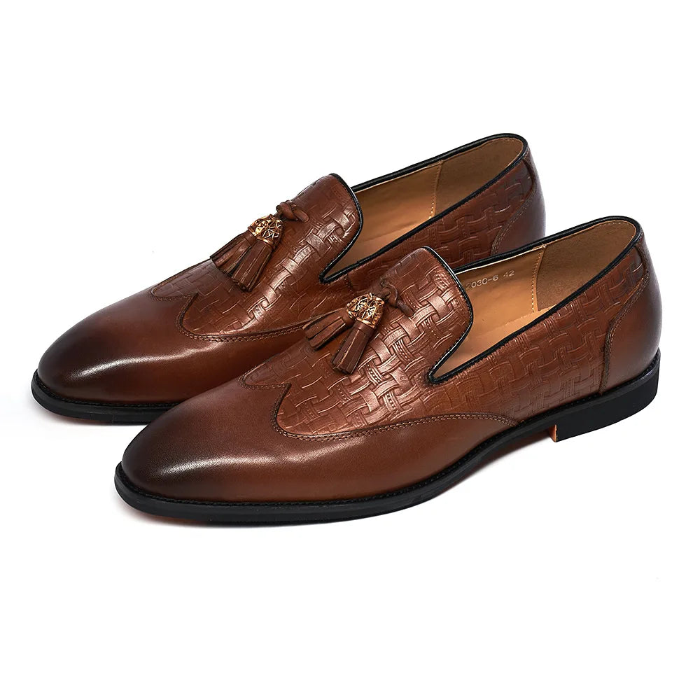 New Style Fashionable Casual Square-toe Loafers Waterproof and Height Increasing Breathable Durable Dress Shoes Business Shoes