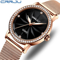 CRRJU Watches for Women Fashion Luxury Diamond Watch Ladies Dress Flower Quartz Waterproof Gift Wristwatch relogio feminino