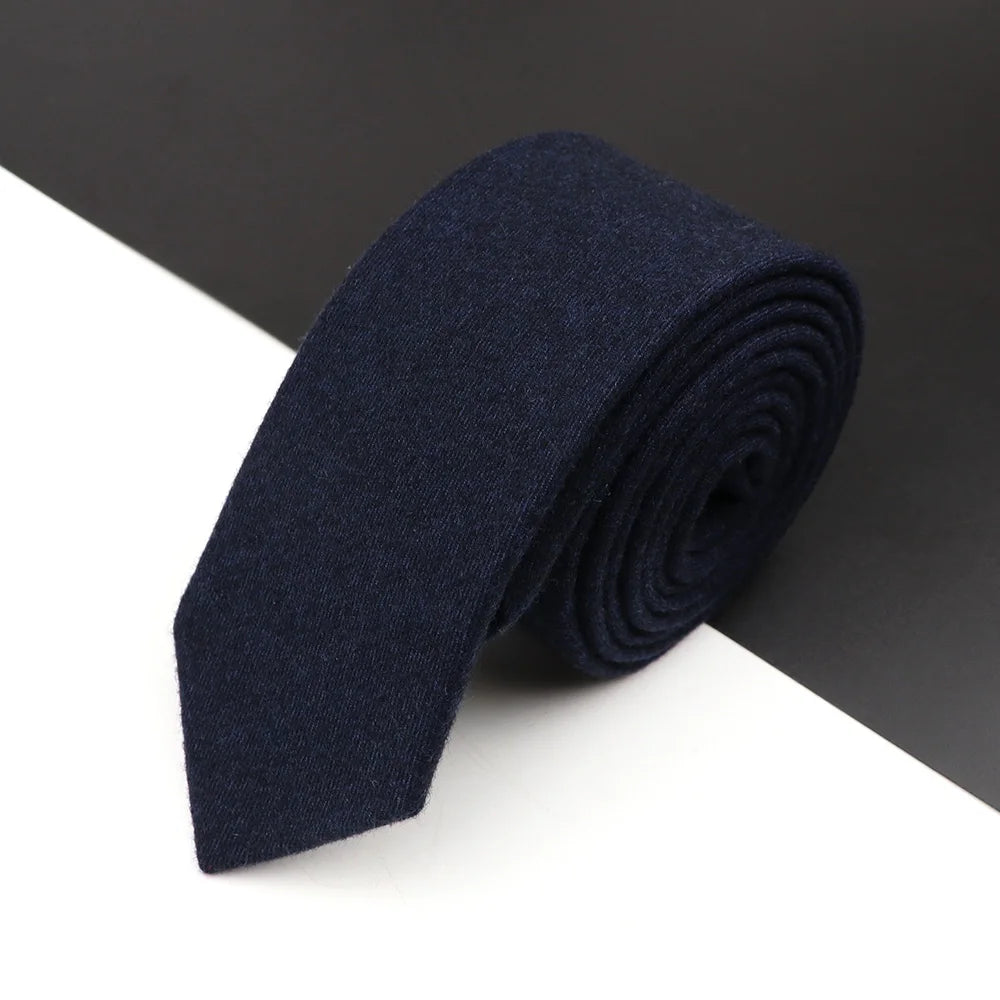 High Quality Classical Color Black Grey Skinny 100% Wool Tie Men Necktie For Business Meeting Fashion Shirt Dress Accessories