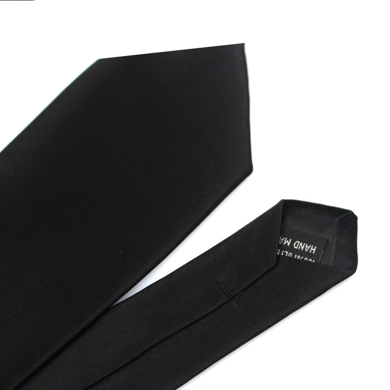 Black Neck Ties For Men Women Casual Suits Solid Tie Gravatas Skinny Mens Neckties