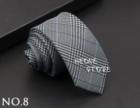 Mens Classic Cotton Ties High Quality Handmade Skinny 6CM Neck Tie Plaid Solid Color Striped Narrow Business Shirt Accessories