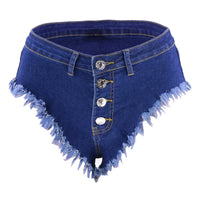 High Ultra Short Skinny Mid Waist Casual Summer Denim Shorts for Women Sexy Nightclub Queen DJ Style