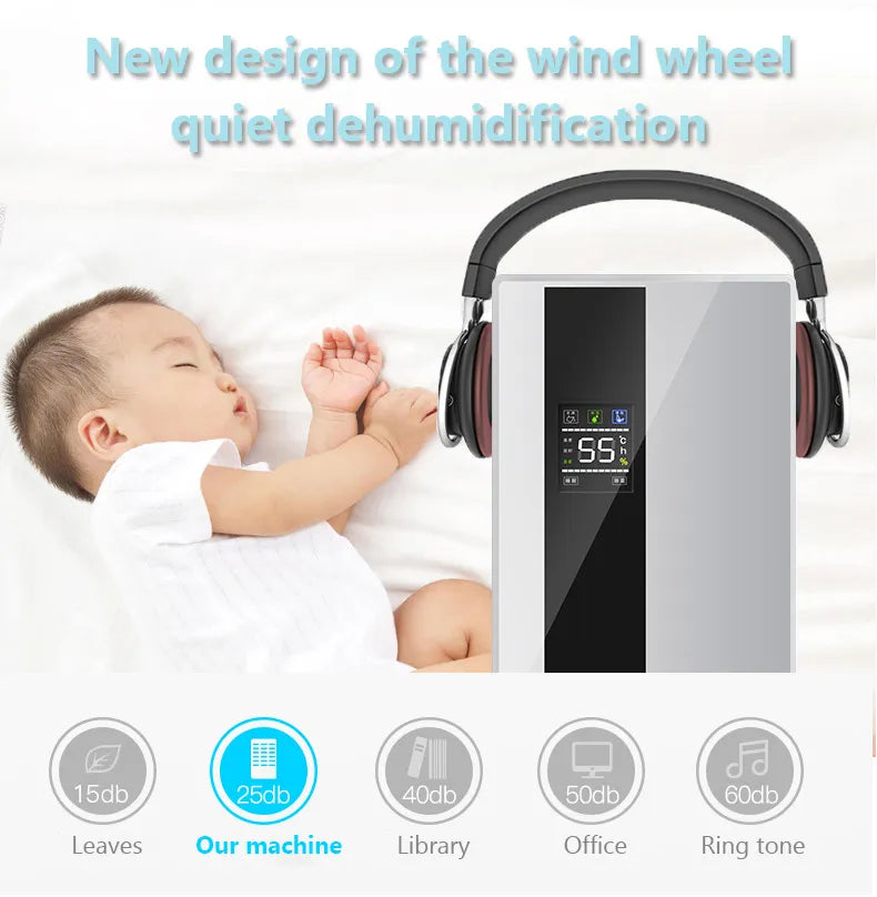 2200ML Intelligent Remote Dehumidifier 110V 220V Air Dryer Purifier Humidity-control Defrost Home Moisture Absorption Machine
