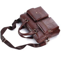 Men Genuine Leather Handbag Large Business Travel Messenger Bag Male Leather Laptop Bag Men's Documents Crossbody Shoulder Bag