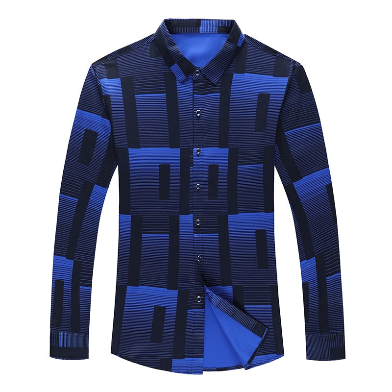 New Original Men Shirts Silk Cotton Spring Autumn Long Sleeve Shirt