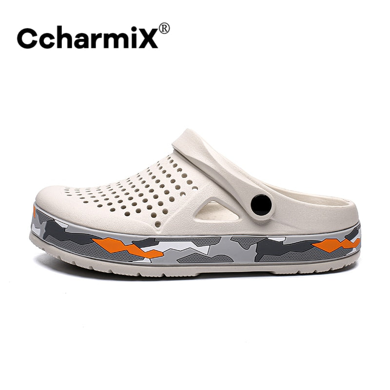 CcharmiX Mens Clogs Camo New Mens Sandals Summer Beach Slippers Men Outdoor Casual Men Sandals Water Shoes Male Big Size