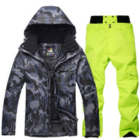 New Mens Camouflage Ski Suit Waterproof Breathable Snowboard Jacket Winter Snow Pants Suits Male Skiing and Snowboarding Sets