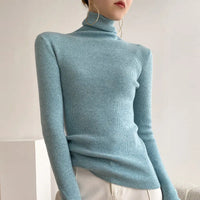 2021 Autumn Winter Women Sweater Turtleneck Cashmere Sweater Women Knitted Pullover Fashion Keep Warm New Long Sleeve Tops