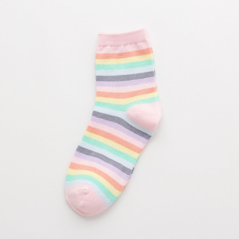 Ins Fashion Pinkycolor Women Socks Girls New Street Sports Warmer Thicken Spring Solid Colorful Middle Tube Soft free shipping