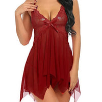 Women Sexy Nightwear See Through Plus Size S-XXXL Lace Nightgown Sleepwear Dress G-String Sexi Lingerie Robe Dropshipping