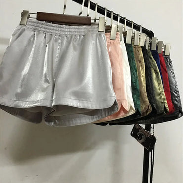 10 Colors Fashion Bright High Waist Shorts Women Summer Loose Wide Leg Shorts Hotpants Short Femme Beach Sexy Mini Shorts C6111