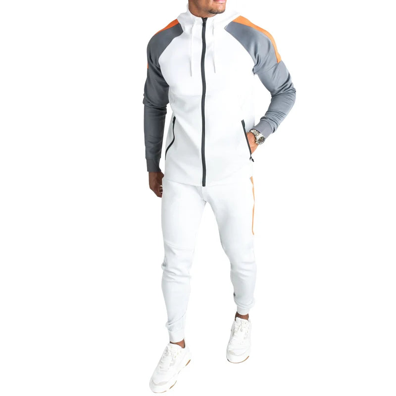 Tracksuit Man Brand Spring Autumn Sportswear Suit Men Joggers Sets Men Hoodies+ Pants Man Tracksuit Zip Sportswear Men Clothing