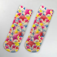 KASURE New Fashion Flower Butterfly Pattern Print Women Ankle Socks Elastic Spring Summer Soft Ladies Socks