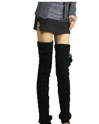 65cm Women's Long Leg Warmers Thickened Over Knee Warm Boot Cover Lolita Knitted Crochet Socks Boot Cuffs Pile Socks Party Dance