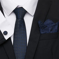 Fashion Business Silver Plaid Silk Men's Tie NeckTie 7.5cm Ties for Men Formal Luxury Wedding Quality Gravata group tie