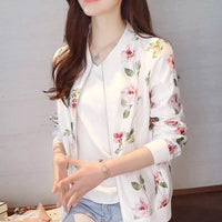 2022 Fashion Summer Bomber Print Jacket Women Long Sleeve Autumn Jackets Coats Woman Thin Short Baseball Female Overcoat Clothes