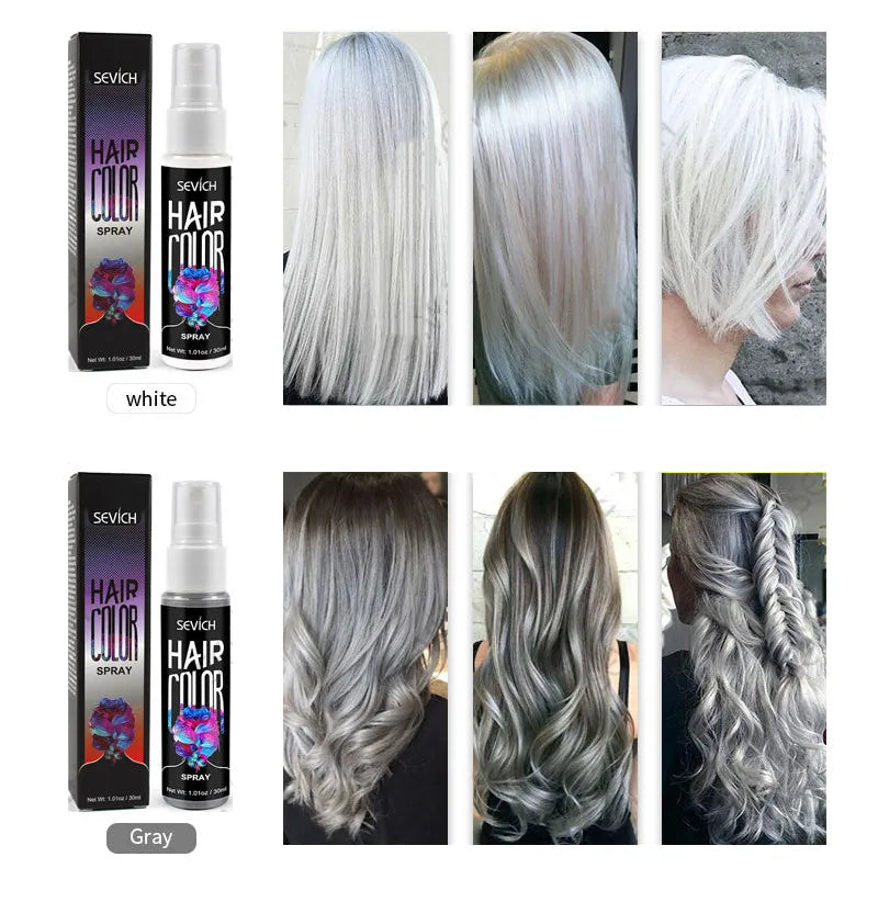 Disposable Hair Quick Spray Lasting Security Waterproof Hair Dye Purple Red White Fashion Instant Hair Color Products